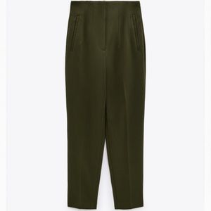Zara High Rise Pants Size Medium Green